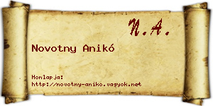 Novotny Anikó névjegykártya